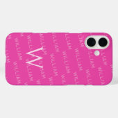 Gepersonaliseerde naam patterned, Eenvoudig Monogr Case-Mate iPhone Case (Achterkant (horizontaal))