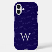 Gepersonaliseerde naam patterned, Eenvoudig Monogr Case-Mate iPhone Case (Achterkant)