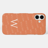 Gepersonaliseerde naam patterned, Eenvoudig Monogr Case-Mate iPhone Case (Achterkant (horizontaal))