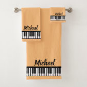 Gepersonaliseerde NAAM Pianist Piano Keys Bad Handdoek (Insitu)