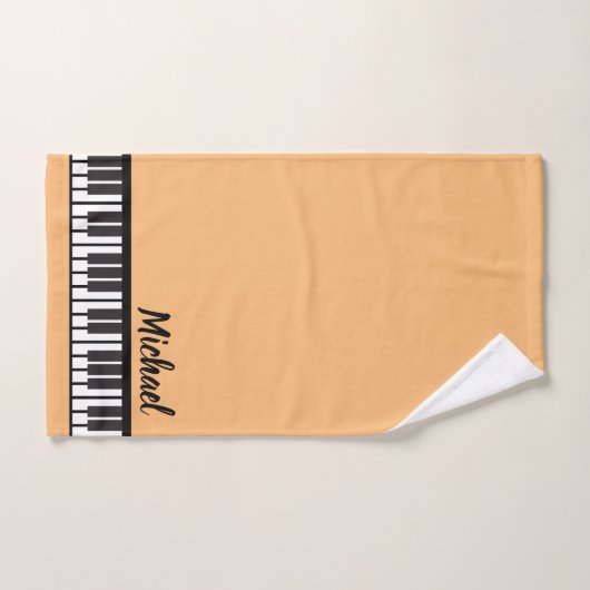 Gepersonaliseerde NAAM Pianist Piano Keys Bad Handdoek (Handdoek)
