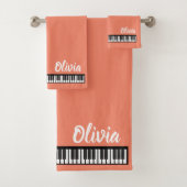 Gepersonaliseerde NAAM Pianist Piano Keys Bad Handdoek (Insitu)