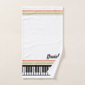 Gepersonaliseerde NAAM Pianist Piano Keys Bad Handdoek (Handdoek)