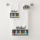 Gepersonaliseerde NAAM Pianist Piano Keys Bad Handdoek (Insitu)
