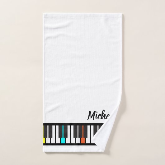 Gepersonaliseerde NAAM Pianist Piano Keys Bad Handdoek (Handdoek)
