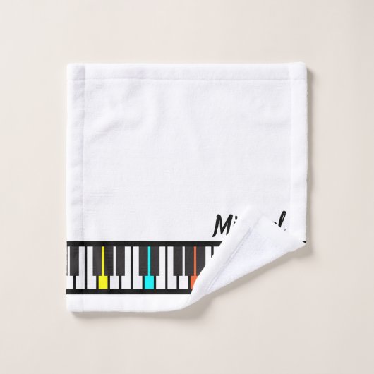 Gepersonaliseerde NAAM Pianist Piano Keys Bad Handdoek (Wasdoekje)