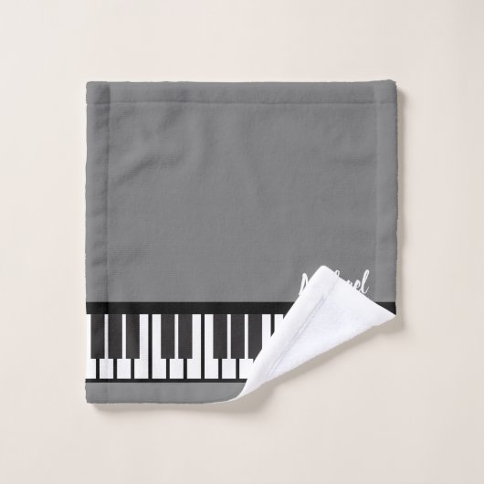 Gepersonaliseerde NAAM Pianist Piano Keys Bad Handdoek (Wasdoekje)