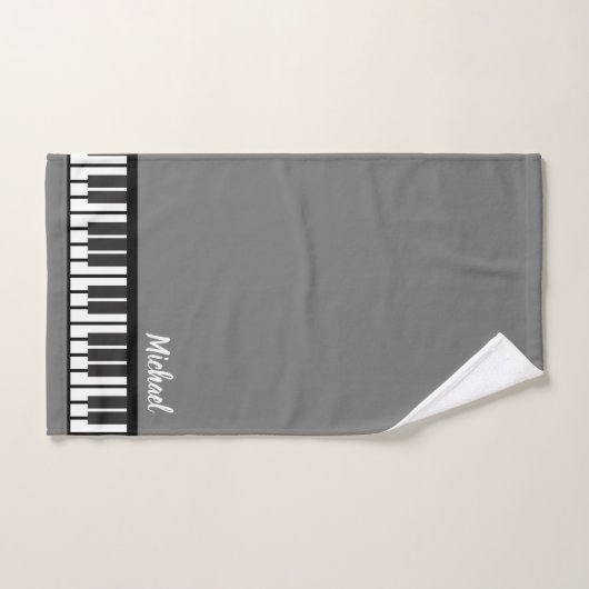 Gepersonaliseerde NAAM Pianist Piano Keys Bad Handdoek (Handdoek)