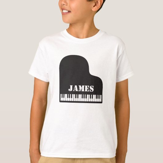 Gepersonaliseerde naam Pianist Piano Keys T-shirt (Voorkant)