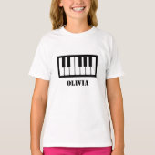Gepersonaliseerde naam Pianist Piano Keys T-shirt (Voorkant)