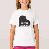 Gepersonaliseerde naam Pianist Piano Keys T-shirt (Voorkant)