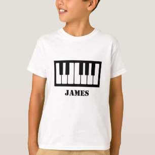 Gepersonaliseerde naam Pianist Piano Keys T-shirt