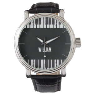 Gepersonaliseerde naam Piano Keyboard Musician's Horloge