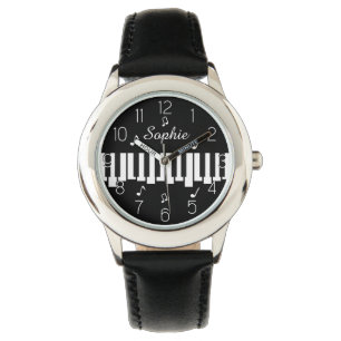 Gepersonaliseerde naam Piano Keyboard Musician's Horloge