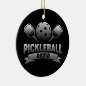 Gepersonaliseerde naam Pickle Ball Keramisch Ornament (Rechts)