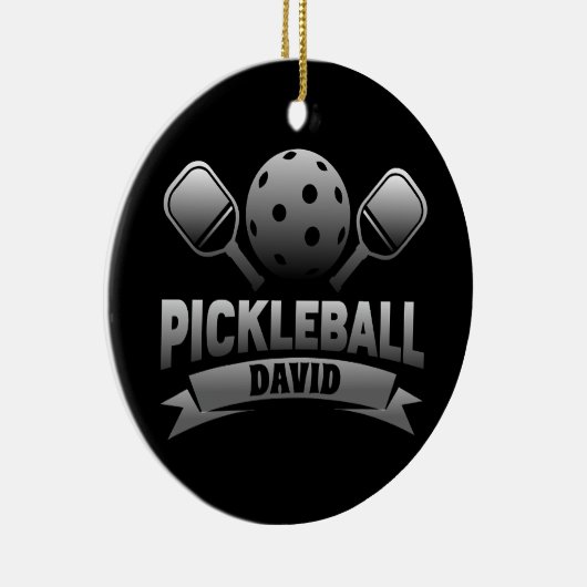 Gepersonaliseerde naam Pickle Ball Keramisch Ornament (Rechts)