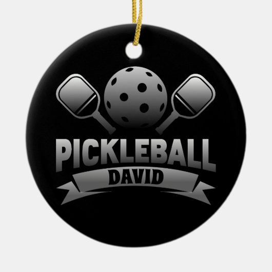 Gepersonaliseerde naam Pickle Ball Keramisch Ornament (Voorkant)