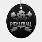 Gepersonaliseerde naam Pickle Ball Keramisch Ornament (Links)