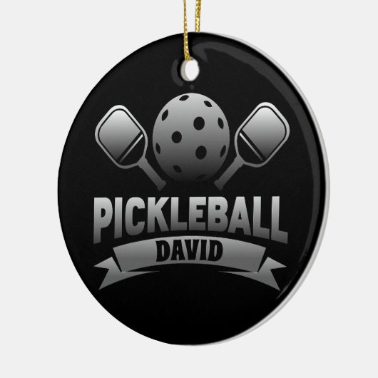 Gepersonaliseerde naam Pickle Ball Keramisch Ornament (Links)