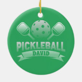 Gepersonaliseerde naam Pickle Ball Keramisch Ornament (Achterkant)