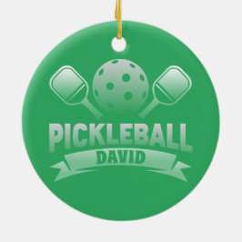 Gepersonaliseerde naam Pickle Ball Keramisch Ornament