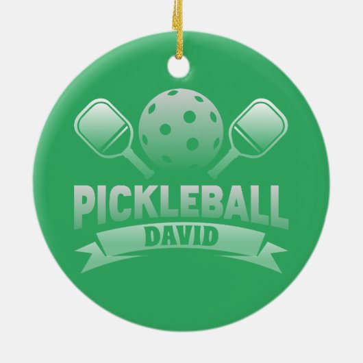 Gepersonaliseerde naam Pickle Ball Keramisch Ornament (Achterkant)