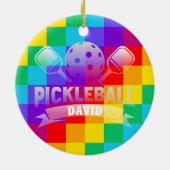 Gepersonaliseerde naam Pickle Ball Pride Keramisch Ornament (Achterkant)
