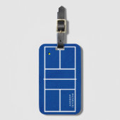 Gepersonaliseerde naam Pickleball Court Blue Bagagelabel (Voorkant (verticaal))