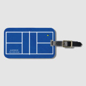 Gepersonaliseerde naam Pickleball Court Blue Bagagelabel (Voorkant (horizontaal))