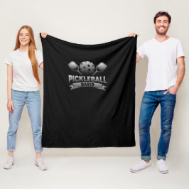 Gepersonaliseerde naam Pickleball Fleece Deken