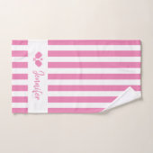 Gepersonaliseerde naam Pickleball Pink Stripes Handdoek (Handdoek)