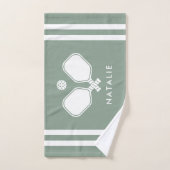 Gepersonaliseerde naam Pickleball Sage Groene stre Handdoek (Handdoek)