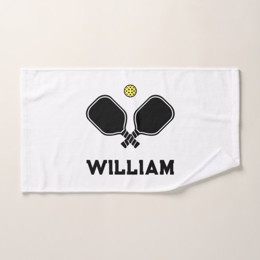 Gepersonaliseerde naam Pickleball White Handdoek (Handdoek)