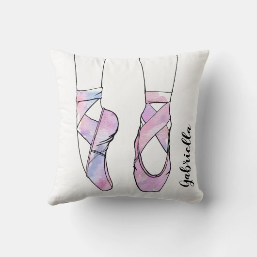 Gepersonaliseerde naam Pink Ballet Kussen (Achterkant)