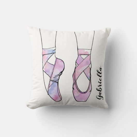 Gepersonaliseerde naam Pink Ballet Kussen (Voorkant)
