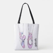 Gepersonaliseerde naam Pink Ballet Tote Bag (Achterkant)