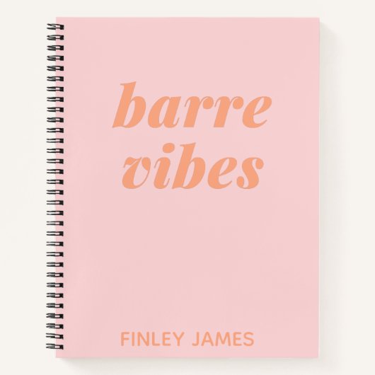 Gepersonaliseerde naam Pink Barre Ballet Fitness D Notitieboek (Voorkant)