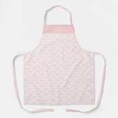Gepersonaliseerde naam Pink Bow All-Over Print Sch Schort (Voorkant)