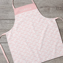 Gepersonaliseerde naam Pink Bow All-Over Print Sch Schort