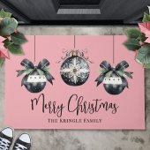 Gepersonaliseerde naam Pink Christmas Deurmat