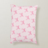 Gepersonaliseerde naam Pink Gingham Coquette Bow P Accent Kussen (Achterkant (Verticaal))