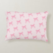 Gepersonaliseerde naam Pink Gingham Coquette Bow P Accent Kussen (Achterkant)