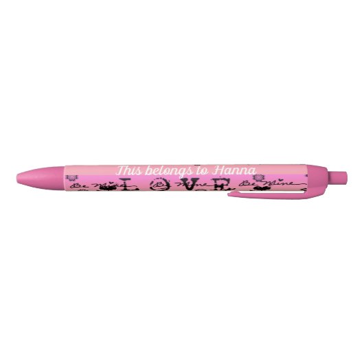 Gepersonaliseerde naam Pink Love Pen (Bodem)
