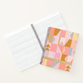 Gepersonaliseerde naam Pink Pastel Geometric Stijl Notitieboek (Binnen)