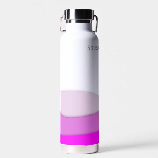 Gepersonaliseerde naam Pink Waves Waterfles (Voorkant)