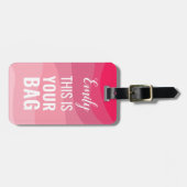 Gepersonaliseerde naam Pinky ontwerp aangepaste te Bagagelabel (Voorkant horizontaal)