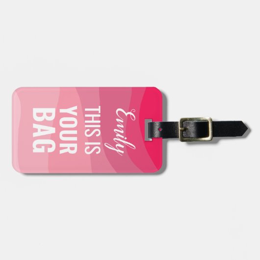 Gepersonaliseerde naam Pinky ontwerp aangepaste te Bagagelabel (Voorkant horizontaal)