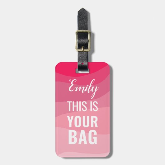 Gepersonaliseerde naam Pinky ontwerp aangepaste te Bagagelabel (Voorkant verticaal)