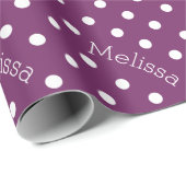 Gepersonaliseerde naam Polka Dot Wrapping Paper Cadeaupapier (Rol Hoek)