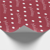 Gepersonaliseerde naam Polka Dot Wrapping Paper Cadeaupapier (Hoek)
